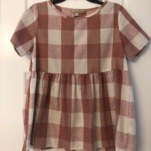 Checkered mauve shirt